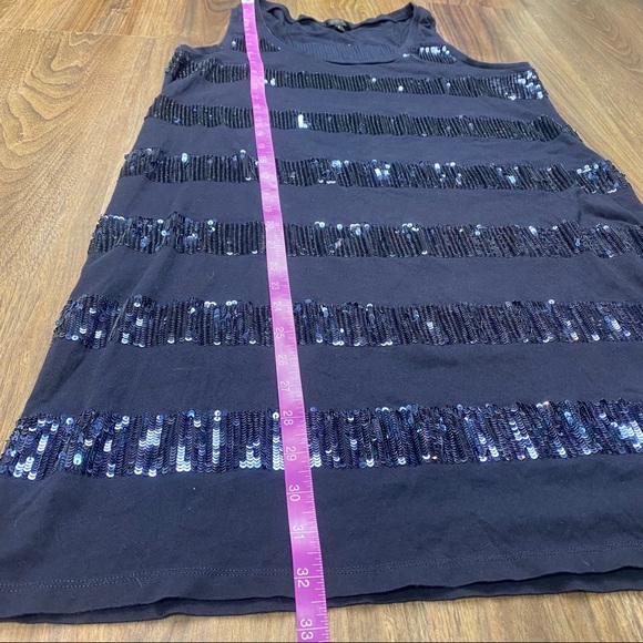🔥🔥CLEARANCE🔥🔥J CREW Navy Cotton Sequin Tank - Picture 2 of 4